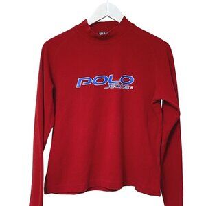 POLO JEANS RALPH LAUREN Boys Large Red Mock New Long Sleeve Turtleneck